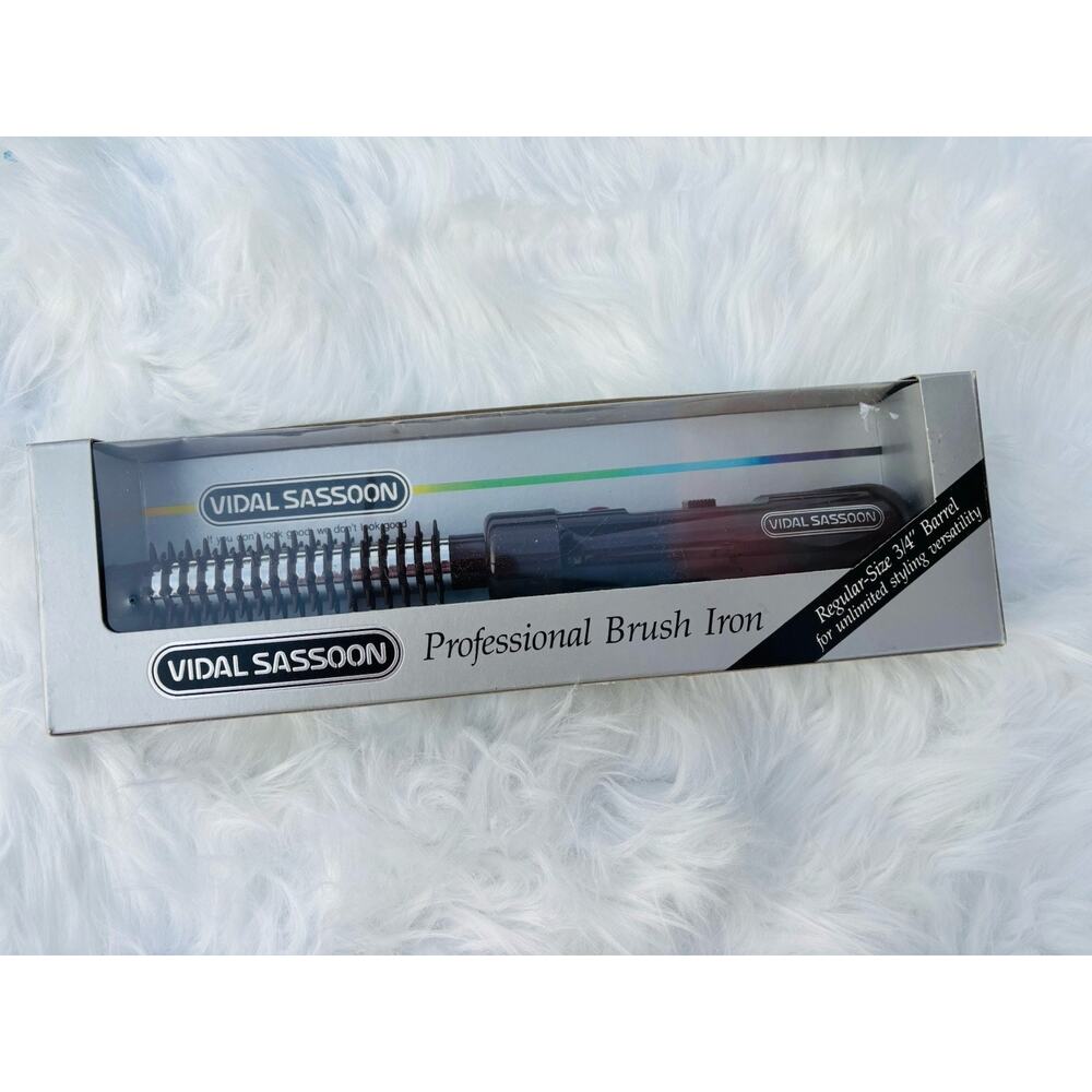 Vintage Vidal Sassoon Brush Curling Iron Brown VS-111 Soft Curls 3/4” Barrel NEW
